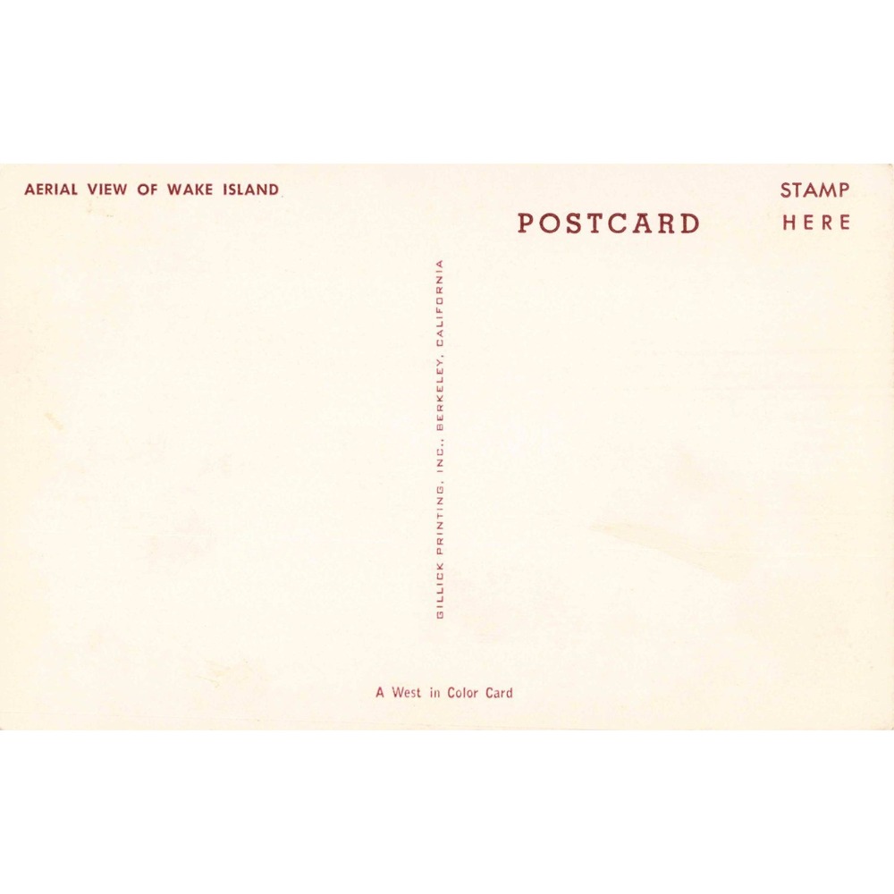 Vintage Aerial View of Wake Island Postcard Pacific Ocean Airfield Chrome VG+ - Picture 2 of 2